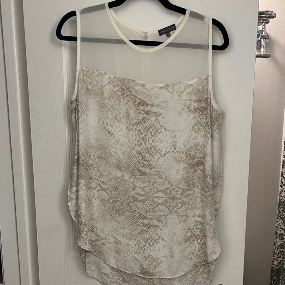 Sheer Snake Print Layered No Sleeves Top